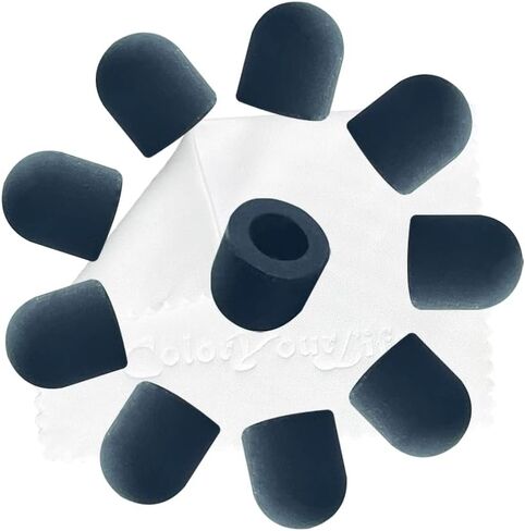 10-Pack Replacement Rubber Tips for ColorYourLife Stylus Pens 5.5" and 7.3" with Replaceable Thin Tips, Finer Tips for Stylus(Black for Rubber Tips) in Kuwait