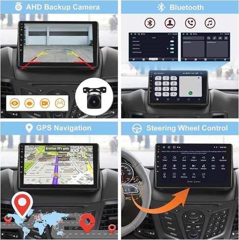 [2G+32G] Car Radio for Ford Fiesta 2009-2014, 9 inch Android Touch Screen Stereo, Carplay/Android Auto/WiFi/1080P/SWC/Bluetooth/Mirror Link+AHD Backup Camera+MIC in Saudi Arabia
