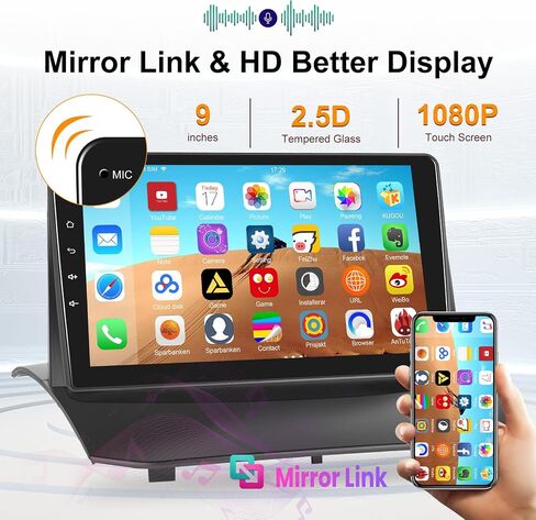 [2G+32G] Car Radio for Ford Fiesta 2009-2014, 9 inch Android Touch Screen Stereo, Carplay/Android Auto/WiFi/1080P/SWC/Bluetooth/Mirror Link+AHD Backup Camera+MIC in Saudi Arabia