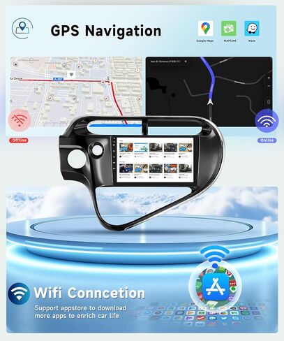 8 CORE 2G+64G Car Radio Stereo for Toyota Prius C 2018 2019 2020 with Wireless CarPlay/Android Auto, 9 inch 1280 * 720P IPS Touch Screen Head Unit Android 13 GPS WiFi Bluetooth 32-Band DSP Camera in Saudi Arabia