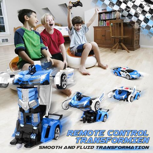 Britik Transform Remote Control Car - RC Cars, One-Button Transforming, 360° Rotation Drifting, 2.4Ghz 1:18 Scale, Gift Kids Aged 4-6 Year Old Boys/Girls in Kuwait