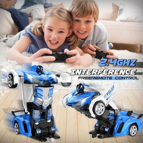 Britik Transform Remote Control Car - RC Cars, One-Button Transforming, 360° Rotation Drifting, 2.4Ghz 1:18 Scale, Gift Kids Aged 4-6 Year Old Boys/Girls in Kuwait