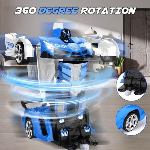 Britik Transform Remote Control Car - RC Cars, One-Button Transforming, 360° Rotation Drifting, 2.4Ghz 1:18 Scale, Gift Kids Aged 4-6 Year Old Boys/Girls in Kuwait