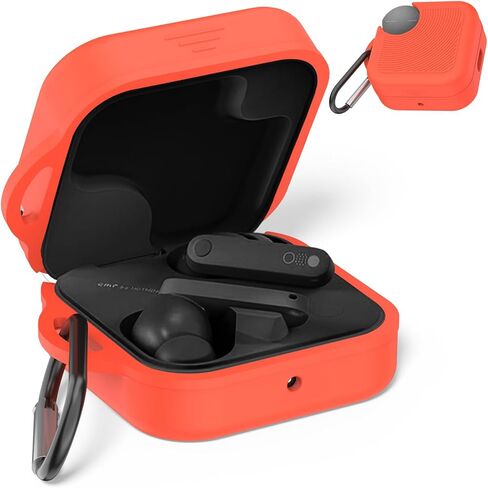 Silicone Cover Case for CMF Buds Pro 2,Protective Earbuds Sleeve Compatible with CMF by Nothing Buds Pro 2,Shockproof Scratch-Resistant Protective Case with Carabiner (Black) in Saudi Arabia