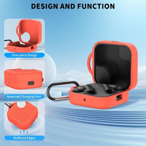 Silicone Cover Case for CMF Buds Pro 2,Protective Earbuds Sleeve Compatible with CMF by Nothing Buds Pro 2,Shockproof Scratch-Resistant Protective Case with Carabiner (Black) in Saudi Arabia
