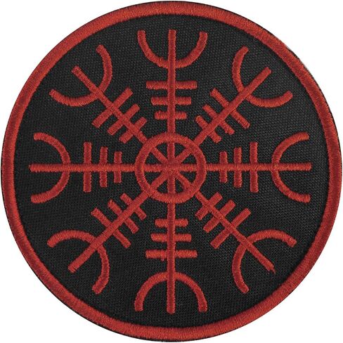 Aegishjalmr Viking Helm of Awe Terror Protection Norse Rune Morale Touch Fastener Patch in Saudi Arabia