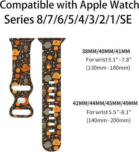 Fall Watch Band Compatible with Apple Watch 38mm 40mm 41mm 42mm 44mm 45mm 49mm, Iwatch Bands Adjustable Replacement for All Series in Kuwait