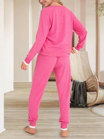 IFFEI Womens Pajama Sets 2 Piece Tie Dye Long Sleeve Loungewear Sweatshirt Outfits with Pockets in Saudi Arabia
