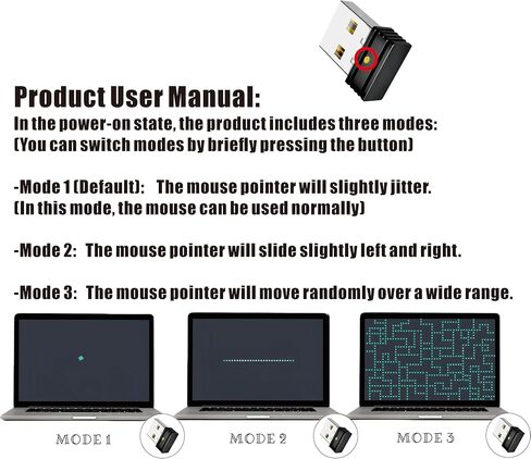 Mouse Mover, Wireless Usb Mouse Jiggler Undetectable Mouse Mover Device Jiggler for Laptop Auto Moving Mouse for Computer Mouse Shaker Wiggler to Keep Computer Alive Move Mouse to Keep Screen Active in Kuwait