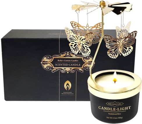Birthday Gifts for Women,New Job Gift for Women,Rotatable Butterfly Candle Gift,6 oz Unique Candle Gifts for Colleagues,Mom and Wife,Birthday,Anniversary,Christmas and Thanksgiving. in Kuwait
