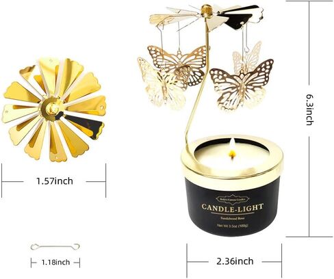 Birthday Gifts for Women,New Job Gift for Women,Rotatable Butterfly Candle Gift,6 oz Unique Candle Gifts for Colleagues,Mom and Wife,Birthday,Anniversary,Christmas and Thanksgiving. in Kuwait
