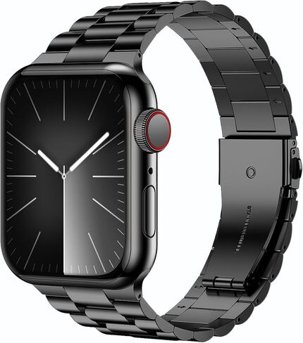 iiteeology Compatible with Apple Watch Bands 46mm/49mm/45mm/44mm/42mm/41mm/40mm, Luxury Stainless Steel Link Bracelet for Apple Watch Ultra 2/Ultra/Series 1-10 - 3 Beads in Kuwait