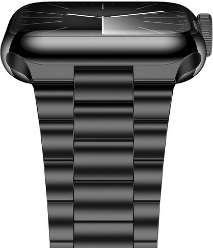 iiteeology Compatible with Apple Watch Bands 46mm/49mm/45mm/44mm/42mm/41mm/40mm, Luxury Stainless Steel Link Bracelet for Apple Watch Ultra 2/Ultra/Series 1-10 - 3 Beads in Kuwait