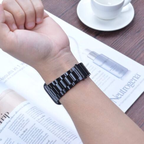 iiteeology Compatible with Apple Watch Bands 46mm/49mm/45mm/44mm/42mm/41mm/40mm, Luxury Stainless Steel Link Bracelet for Apple Watch Ultra 2/Ultra/Series 1-10 - 3 Beads in Kuwait