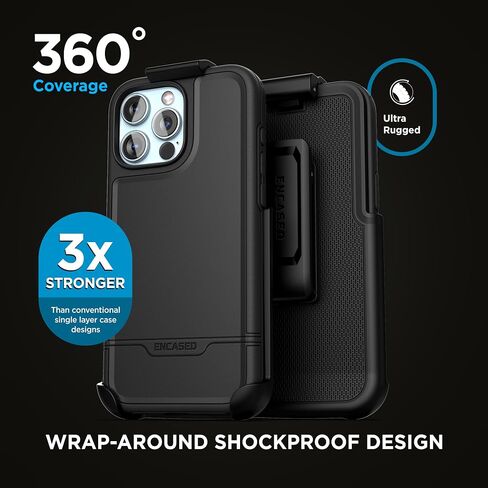 حافظة حزام مغلفة مصممة لهاتف iPhone 16 PRO (2024) - متوافقة مع MagSafe، [من الدرجة العسكرية] غطاء هجين مزدوج الطبقة، حلقة مغناطيسية مدمجة، مشبك حافظة للهاتف (سلسلة Rebel) in Kuwait