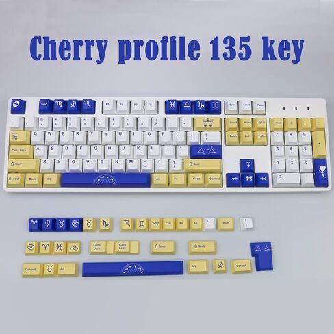 أغطية مفاتيح PBT، أغطية مفاتيح بنمط كوكبة 135 مفتاحًا للوحة المفاتيح الميكانيكية Cherry Gateron MX (وردي) in Saudi Arabia