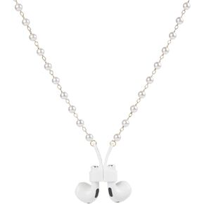 Anti-Lost Neck Strap Holder Magnetic Gold Leash Pearl Chain Necklace Compatible With Airpods Pro 3 2 1