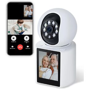 2K Two-Way Video Calling Indoor Camera with 2.8-Inch IPS Screen, Baby/Elder/Dog/Pet Camera with Phone App, Smart Voice & One-Button Call, Human/Sound/Crying Detection, Color/IR Night Vision