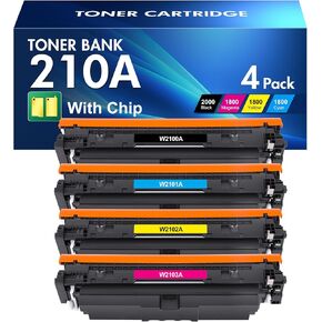 خراطيش حبر 210A 4 عبوات: 210X MFP 4301fdw متوافقة مع مجموعة خراطيش الحبر HP 210A 210 Color Pro MFP 4301fdw 4301fdn Pro 4201dw 4201dn Series Printer W2100A W2100X حبر عالي الإنتاجية in Kuwait