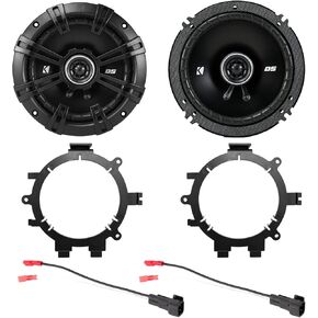 2X Kicker 6.5" 240 Watt 2-Way 4-Ohm Car Audio Coaxial Speakers with Enrock Speaker Mounting Brackets and Wire Harness Compatible with Select 1996-2009 GM Full Size SUV Car Vehicles