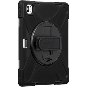SaharaCase Raider-X Series Heavy Duty Case for Apple iPad Pro 13-inch M4 (2024) - Integrated Kickstand, Built-in Screen Protector, Hand Strap and Shoulder Carry Strap - Scorpion Black