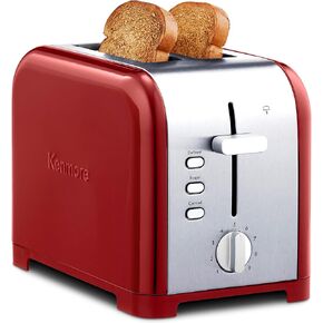 Kenmore 2-Slice Toaster, Stainless Steel, Extra Wide Slots, Bagel and Defrost Functions, 9 Browning Levels, Removable Crumb Tray, for Bread, Toast, English Muffin, Toaster Strudel