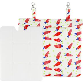 Pet Cooling Pack with Cover Hanging Ice Pack for Rabbit Cat Dog Bird and Other Small Pet Cage Crate Carrier Stay Cool Traveling Indoors