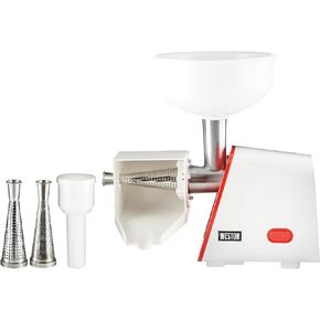 Weston Deluxe Electric Tomato Strainer, Food Mill, Sauce Maker for Salsa, Fruits, Apples, Berries, 4 Quart (82-0250-W), White