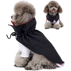 Mogoko Funny Dog Vampire Costumes, Pet Halloween Christmas Cosplay Cloak Small Pet Cat Vampire Costume Animal Fleece Warm Outfits Clothes