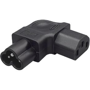 IEC320 C6 to C13 AC Power Converter,90 Degree UP Right Angled IEC C6 3 pin Male to C13 3 Hole Female AC Adapter，C13 Female to Mickey Mouse 3 Pole C6 Male AC Power Converter