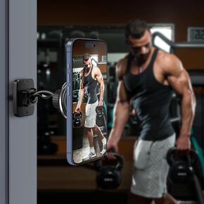 Gym Phone Holder Mount, Gym Buddy Magnetic Phone Holder, Magntic Phone Mount for EZGO/Club Car/Yamaha, Strong Vacuum Cell Phone Holder for iPhone/Galaxy/Google Pixel, Golf Cell Phone Caddy