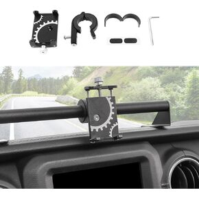 Linskip Rugged Heavy Duty Dash Bar Phone Holder, Dashboard Cell Phone Mount for 2024 Jeep Wrangler JL 4XE & Gladiator JT, Interior Accessories(Black)