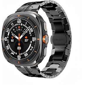 Stainless Steel Band Compatible with Samsung Galaxy Watch Ultra 47mm(2024), Metal Bands Adjustable Rugged Robust Link Strap for Men Women
