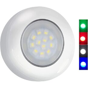 LED Marine Courtesy Lights Boat Cabin Lights with RGBW Stainless Steel Flush Mount 12 Volts One Piece 2.76 Inches