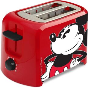Disney DCM-21 Mickey Mouse 2 Slice Toaster, Red/Black, 1