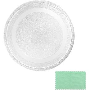 16" Glass Microwave Plate Replacement for WB49X10166 WB27X43590 Microwave Turntable Tray Oven Rotating Dish Tray for Better Reheating and Even Heat Distribution