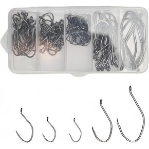 Catfish Hooks,Big River Bait Hook,Black Nickel High Carbon Steel Strong Fishing Hooks