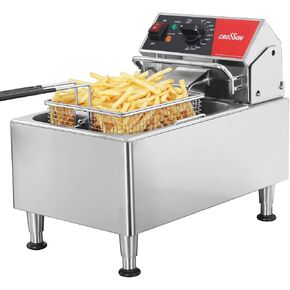 CROSSON ETL Listed Dual Tank 26Lbs Electric Countertop Deep Fryer with Easy-assembling Solid Basket ,Removable Oil Container,Height Adjustable Leg and Lid for Restaurant Home Use-120V,3600W Stainless Steel Commercial Deep Fryer