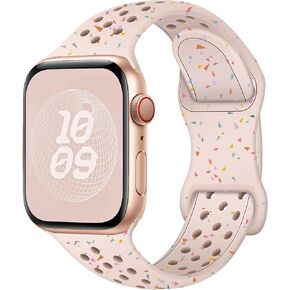 سوار رياضي متوافق مع سوار ساعة Apple 38 مم 40 مم 41 مم 42 مم (S10) للنساء والرجال، بلاستيك معاد تدويره - حزام سيليكون ناعم مسامي لسلسلة iWatch 10 SE 9 8 7 6 5 4 3 2 1 in Kuwait