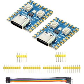2Pcs RP2040-Zero Mini Board Dual-Core Arm Cortex M0+ Processor Onboard 2MB Flash Memory Support C/C++ MicroPython Type-C USB Connector
