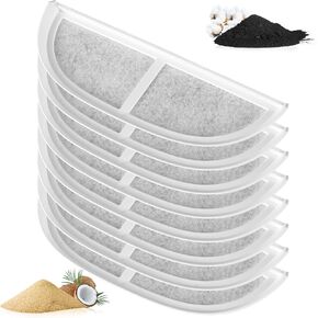 8pcs Pet Water Fountain Filters Compatible with eufy, 6.3x2.2 Inch Water Fountain Filters Replacement for Cats and Dogs Indoor Use