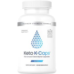 Keto K-Caps Electrolyte Capsules | Keto Approved Electrolyte Supplement | Hydrate Fast & Beat Leg Cramps | 700mg Potassium, Sodium, Magnesium | No Maltodextrin | 120 Caps