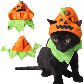 Pet Halloween Pumpkin Hat, Cosplay Costume Cap for Dog Cat, Puppy Kitten Adjustable Hat for Party Decoration