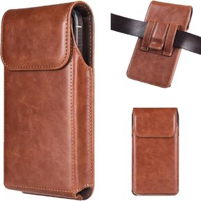 Cell Phone Holster Leather Pouch Belt Clip Case Holder for iPhone 15, 15 Pro, 14, 14 Pro, 13, 13 Pro, 12, 12 Pro, 11 Pro, SE, Samsung Galaxy S24, S23, S22, S10e, A10e, J3, J2, Pixel 5, 4 (Coffee, M)