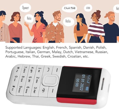 هاتف صغير صغير، هاتف ذكي 2G GSM ثنائي شريحة الاتصال غير مقفل، شاشة 0.66 بوصة 380 مللي أمبير في الساعة للأطفال هاتف ذكي صغير، مشغل صوت بلوتوث هاتف أساسي (أصفر) in Saudi Arabia