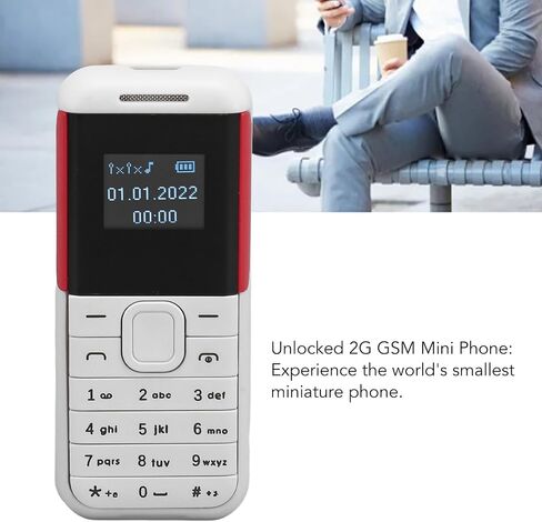 هاتف صغير صغير، هاتف ذكي 2G GSM ثنائي شريحة الاتصال غير مقفل، شاشة 0.66 بوصة 380 مللي أمبير في الساعة للأطفال هاتف ذكي صغير، مشغل صوت بلوتوث هاتف أساسي (أصفر) in Saudi Arabia