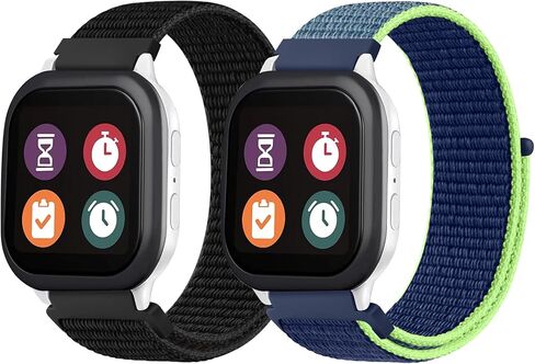 عبوتان من الأربطة المصنوعة من النايلون المتوافقة مع ساعة Gizmo 3 2 1/Gabb Watch 3 2 1/SyncUP Watch، Cosmo JrTrack 3/2 SE/2/JrTrack Band للأطفال، سوار ساعة خفيف الوزن ناعم ومسامي 20 مم للأولاد والبنات in Kuwait