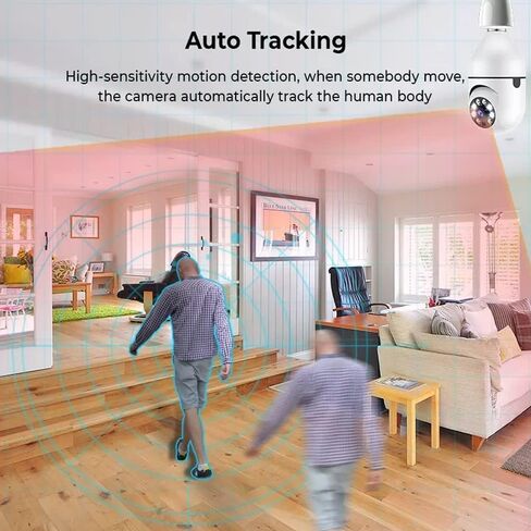 2K / 4MP Light Bulb Security Camera Outdoor Waterproof, 2.4GHz Wireless WiFi Light Socket Camera for Home Secuity with Motion Detection and Alarm, Color Night Vision (IK500) in Saudi Arabia