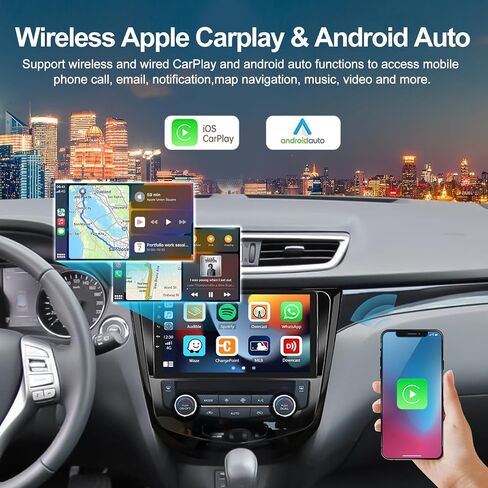 ستيريو سيارة 2G+64G Android 13 لسيارة Nissan Rogue X-Trail Qashqai 2014-2018 مع CarPlay Android Auto 10 بوصات تعمل باللمس وراديو السيارة مع نظام ملاحة GPS HiFi WiFi Bluetooth FM وحدة رأس الكاميرا الاحتياطية in Saudi Arabia