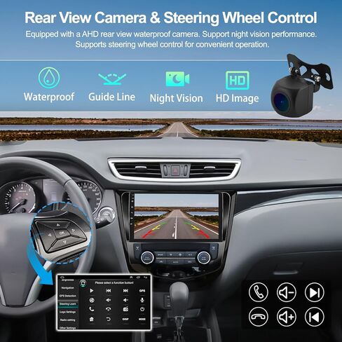 ستيريو سيارة 2G+64G Android 13 لسيارة Nissan Rogue X-Trail Qashqai 2014-2018 مع CarPlay Android Auto 10 بوصات تعمل باللمس وراديو السيارة مع نظام ملاحة GPS HiFi WiFi Bluetooth FM وحدة رأس الكاميرا الاحتياطية in Saudi Arabia